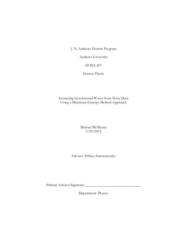 senior project thesis does an honors thesis matter